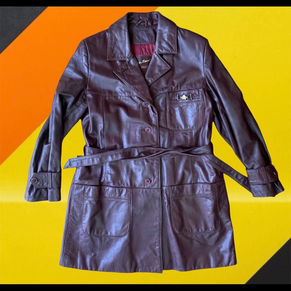 Vintage / Etienne Aigner / Oxblood Brown / Leather / Jacket - Picture 2 of 4